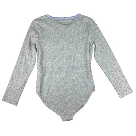 Tommy Hilfiger Womens Grey Long-Sleeve Bodysuit With Striped Button Detail Large - Picture 12 of 13